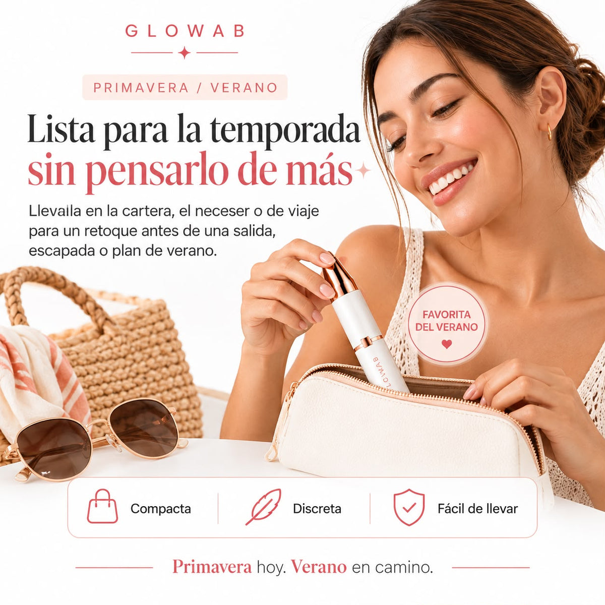 GLOWAB Perfect Pro Depiladora 2x1 Facial y Corporal