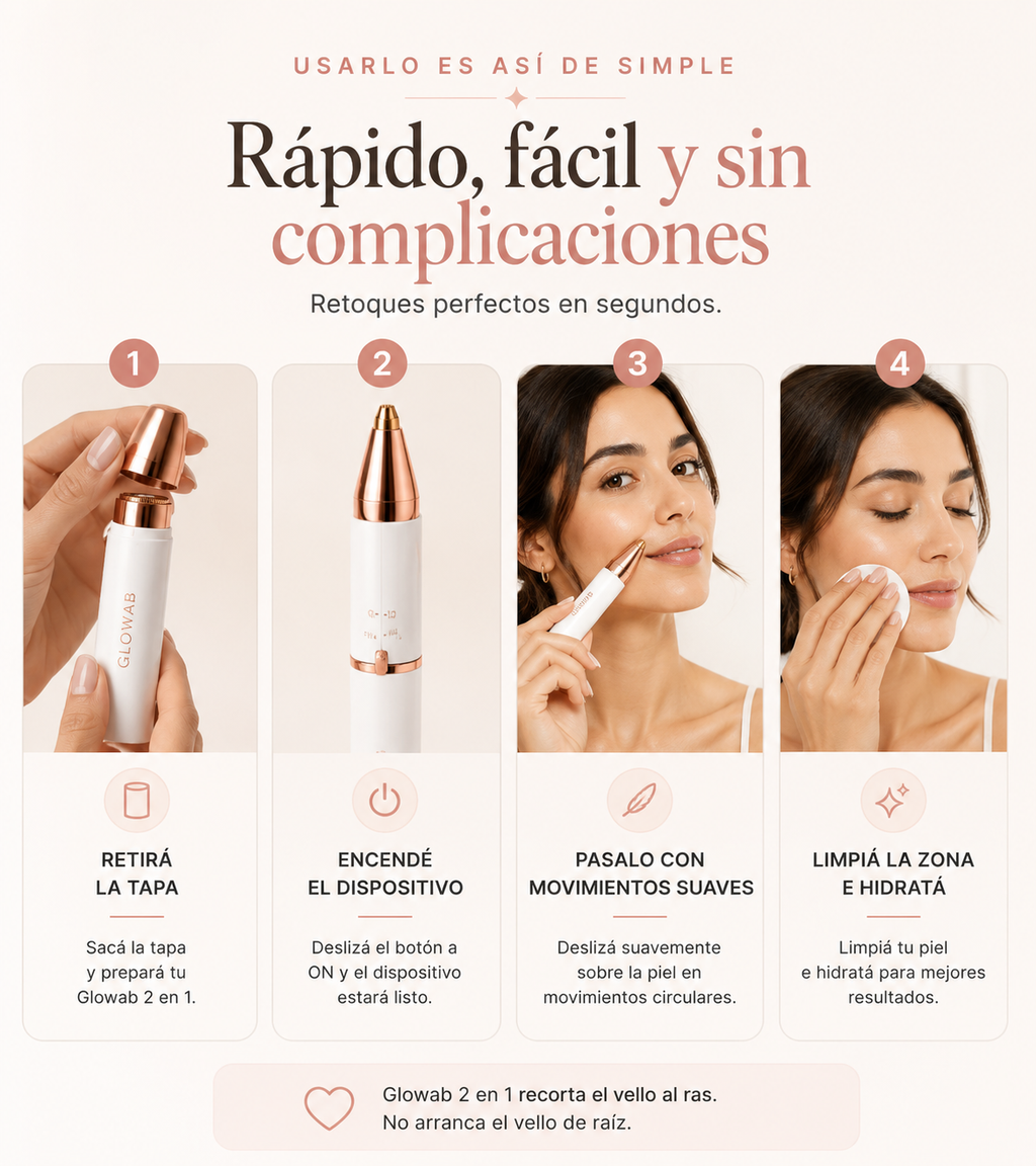 GLOWAB Perfect Pro Depiladora 2x1 Facial y Corporal
