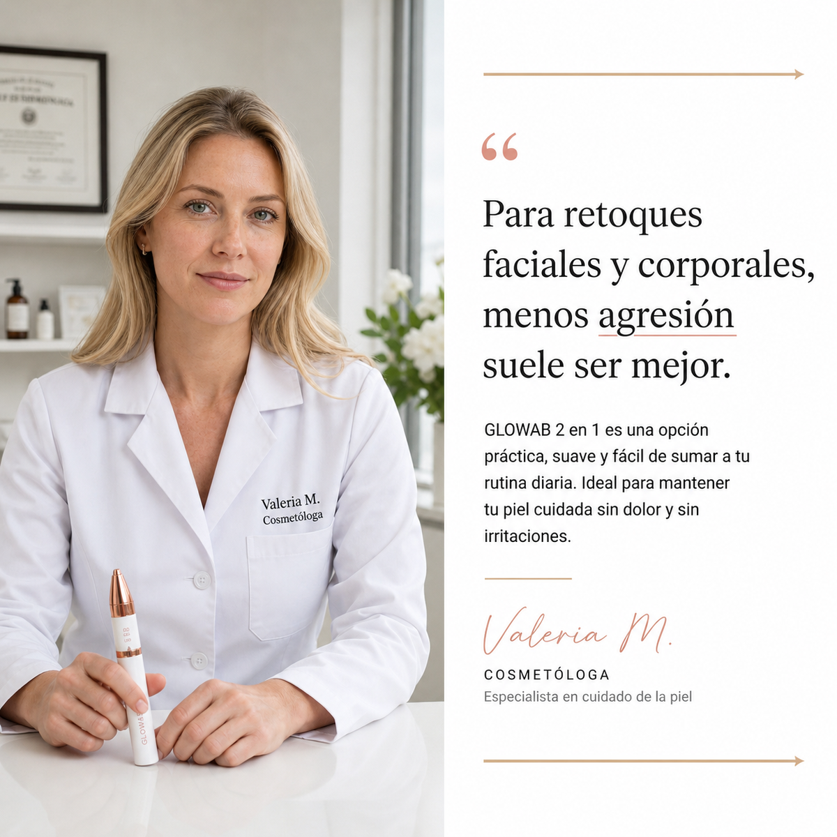 GLOWAB Perfect Pro Depiladora 2x1 Facial y Corporal